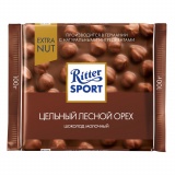 RITTER SPORT шоколад молочный Extra Nut Цельный Лесной Орех 100 г